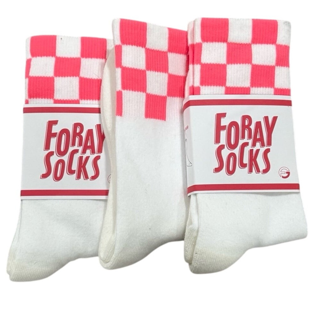 Foray Golf Socks 3-Pair Pink/White‎ NEW